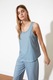Trendyol, Pijama din amestec de viscoza, Albastru lavanda, S