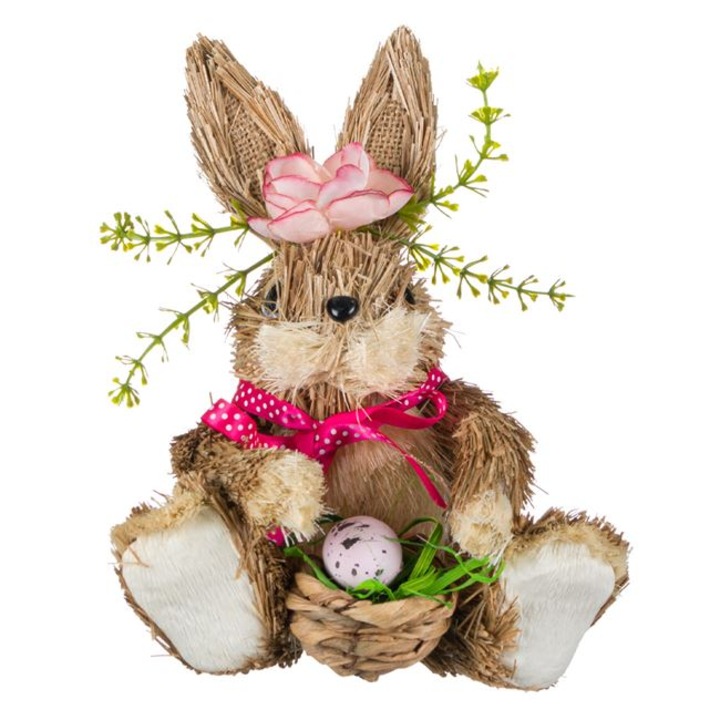 Nyuszi dekoratív figura pattogatott kukoricával, 20 cm