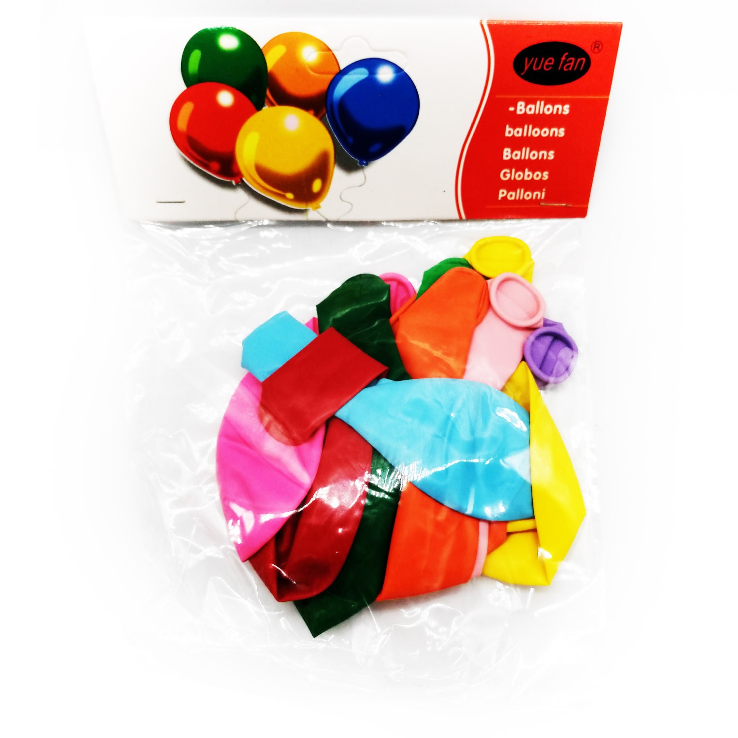 Set 10 baloane clasice, multicolor