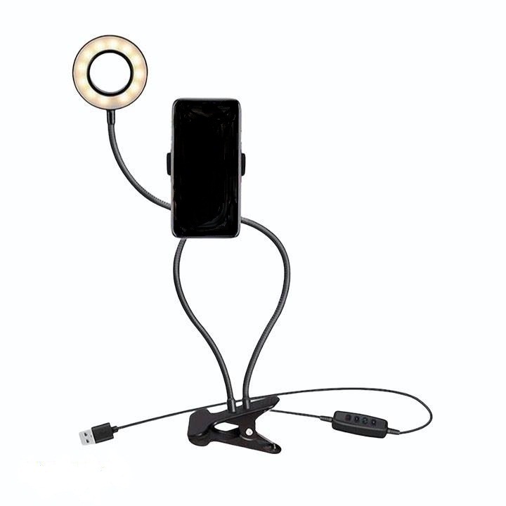 Suport telefon mobil Lumi LUXURY® cu lampa tip inel pentru fotografii si video