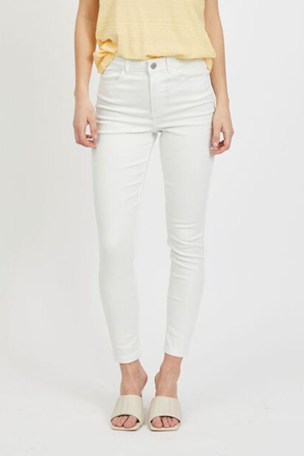 Vila, Blugi skinny, Alb, L-L32