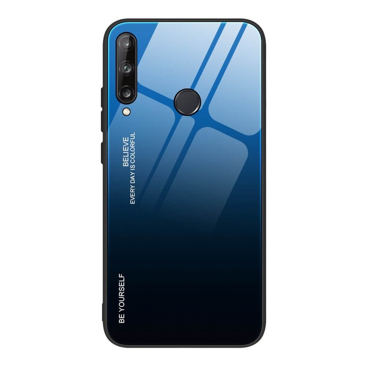 Husa Pentru Huawei P40 Lite E, Gradient Glass Durable, Albastru