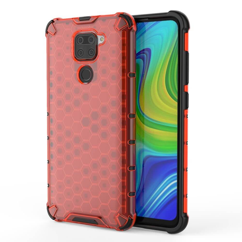 Husa Pentru Xiaomi Redmi Note 9 / Redmi 10X 4G, Bumper, Honeycomb Case Armor, Rosu