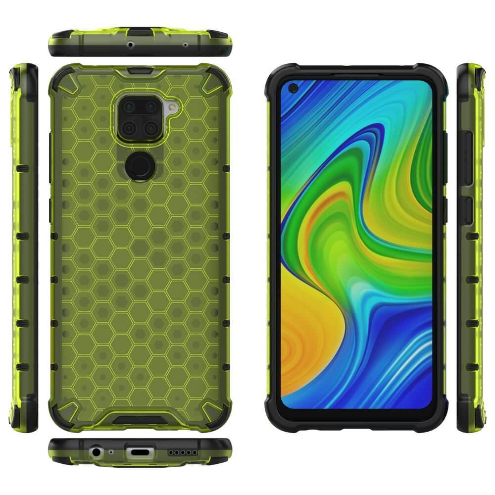 Husa Pentru Xiaomi Redmi Note 9 / Redmi 10X 4G, Bumper, Honeycomb Case Armor, Verde