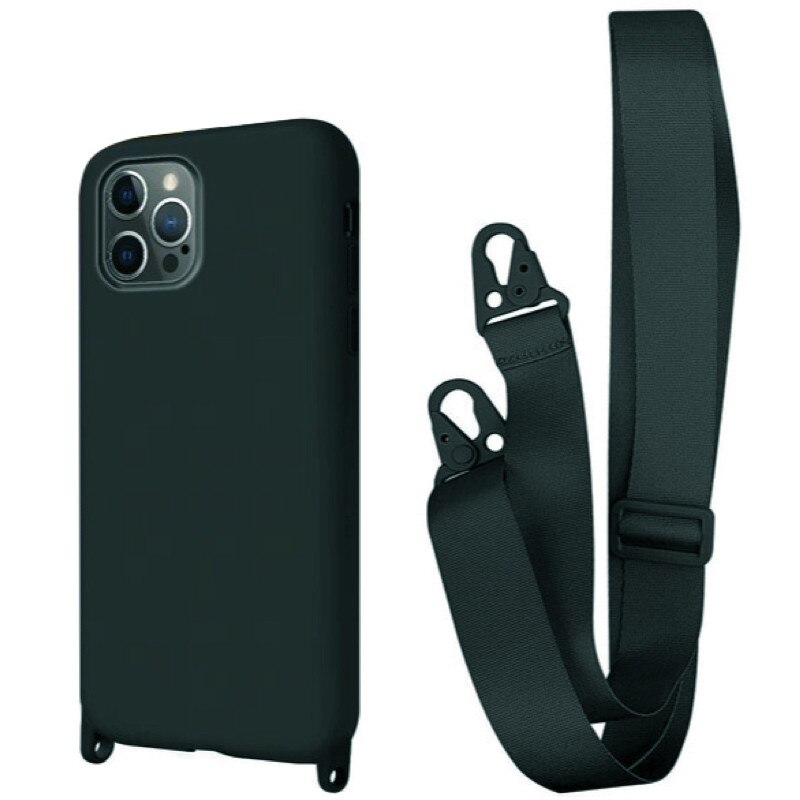 Husa din silicon cu snur textil pentru iPhone 12 Pro Max, Aqua Green