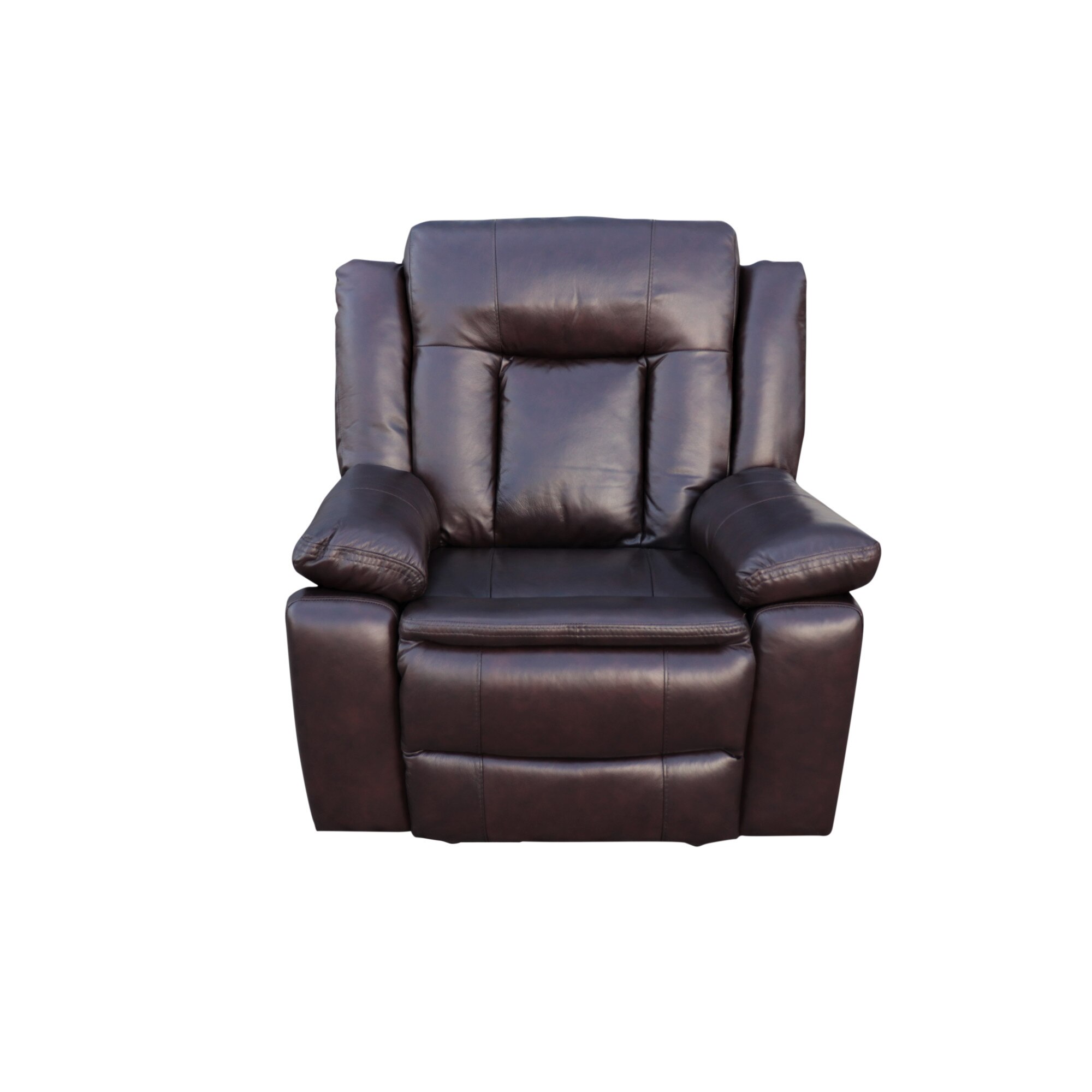 Fotoliu Ackerley Chestnut, Mobila Domnel, piele naturala cu 1 recliner electric si port USB, 100 cm