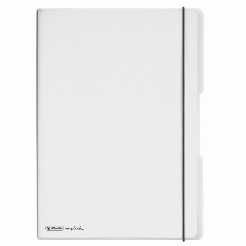 Caiet Herlitz MyBook Flex, logo negru, A4, 2x40 file, dictando, coperta PP, transparent