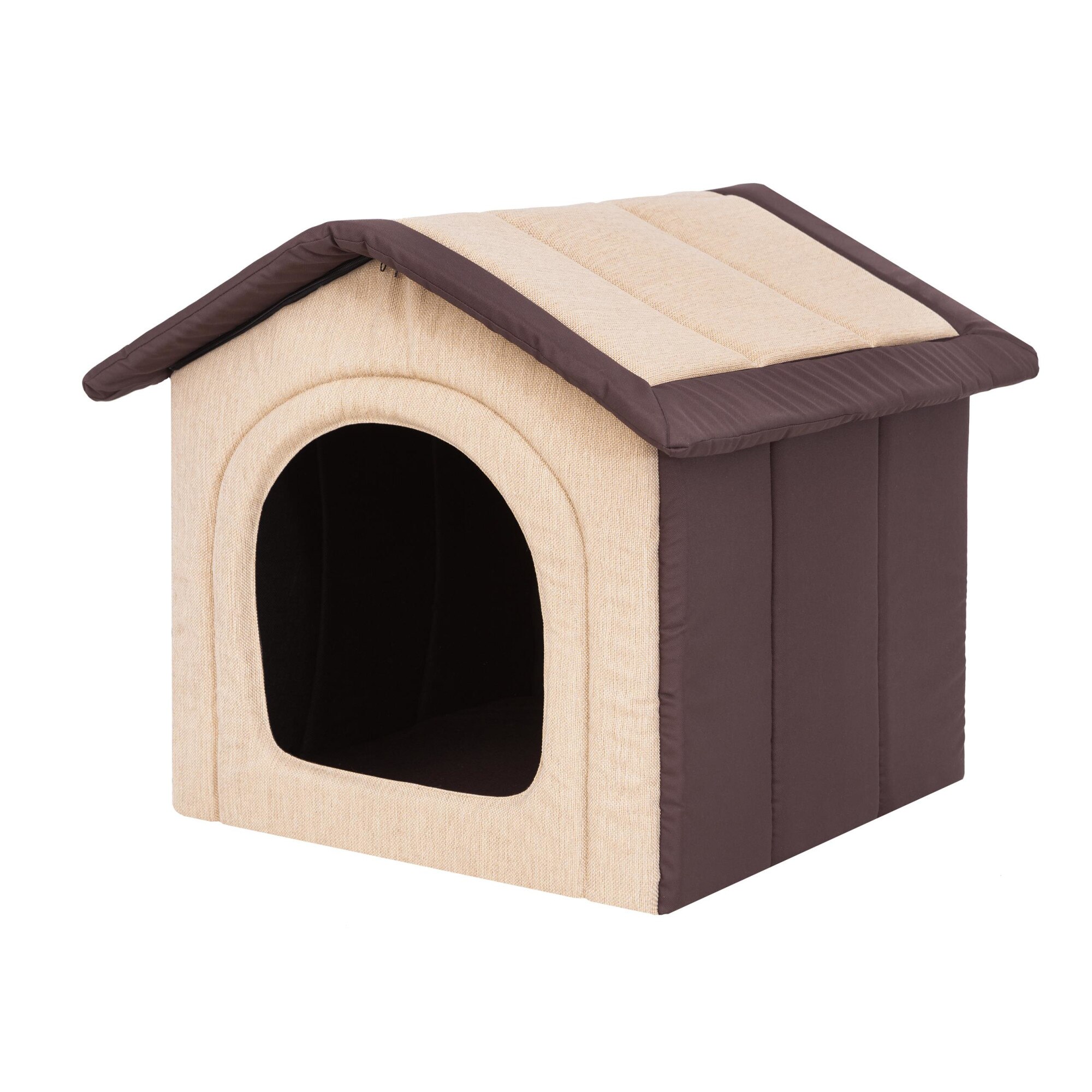 Casuta pentru animale, Inarii, Bej cu maro, 38x32x38 cm