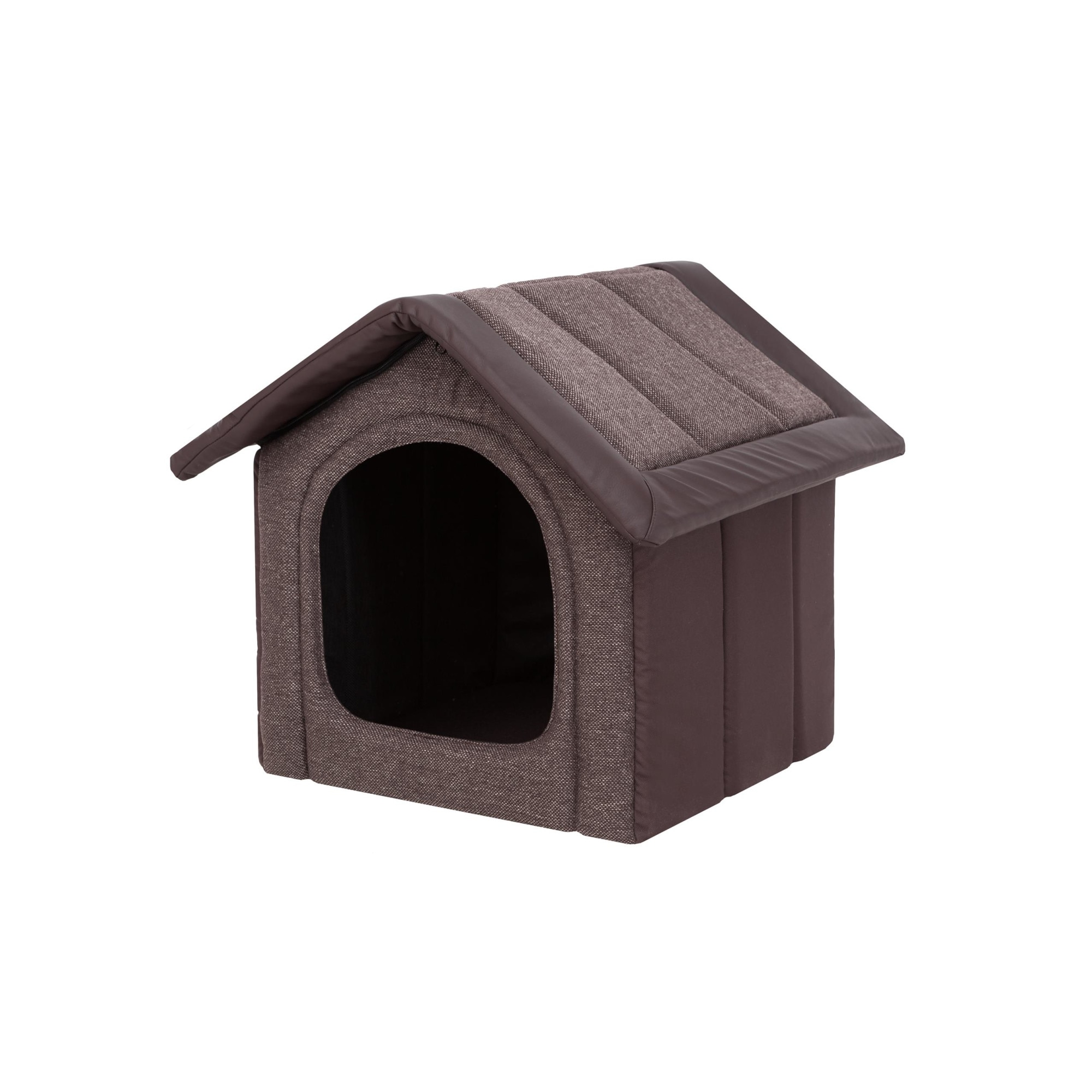 Casuta pentru animale Inarii, Maro, piele ecologica, 60x55x60 cm