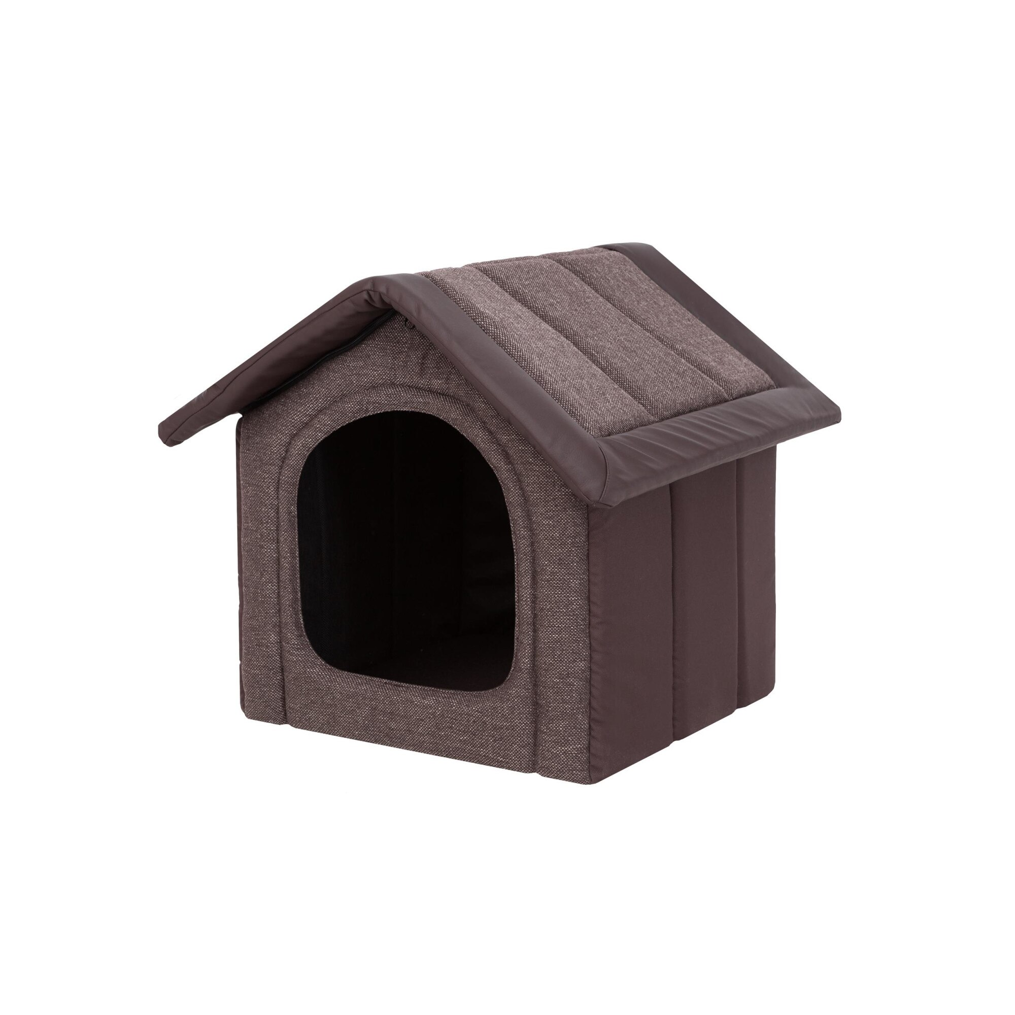 Casuta pentru animale, Inarii, Maro, piele ecologica, 44x38x45 cm