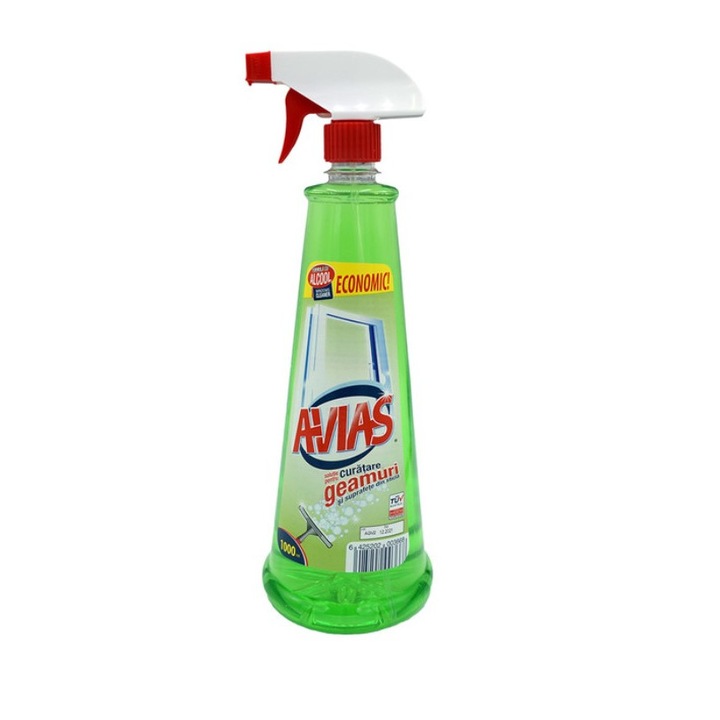 Solutie pentru geamuri Avias cu pulverizator, verde, 1 l