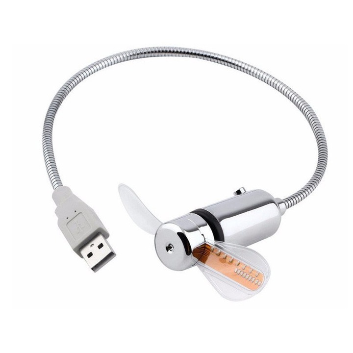 LED Sound USB ventilátor színes LED világítással