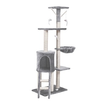 Ansamblu de joaca pentru pisici, TimeTrade, XL, cordon, copac, soarece, gri deschis Ansamblu de joaca pentru pisici, TimeTrade, XL, cordon, copac, soarece, gri deschis