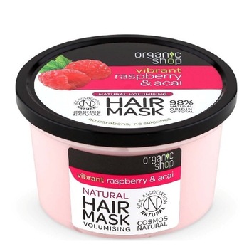 Masca de par bio pentru volum cu zmeura si acai 250 ml Organic Shop Masca de par bio pentru volum cu zmeura si acai 250 ml Organic Shop