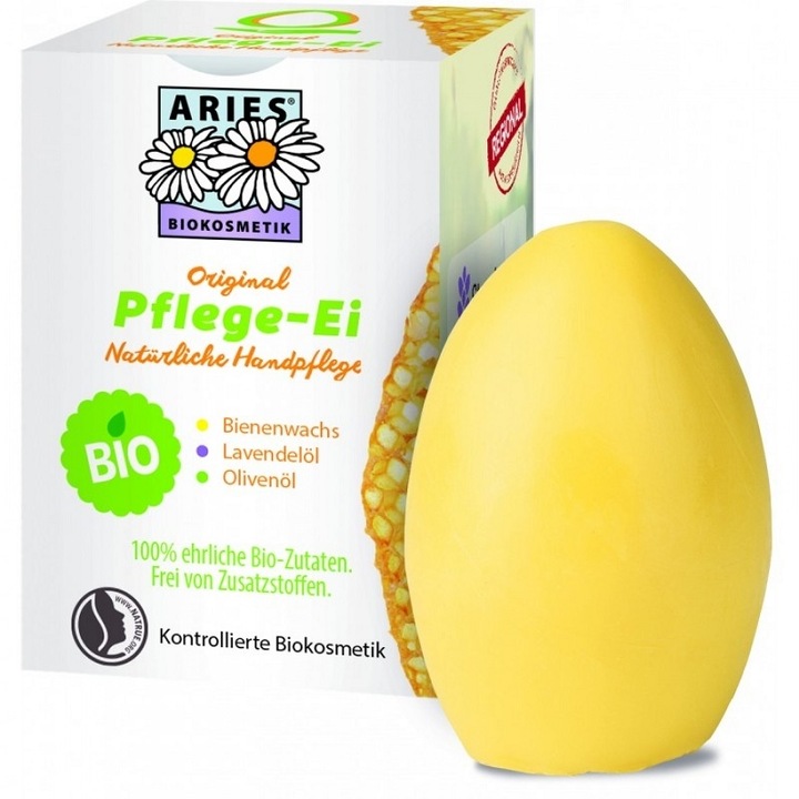 Aries Bio szilárd testápoló krém - tűzőgépes bőrápoló tojás, 50 g - Kos, 100% -ban természetes szerves