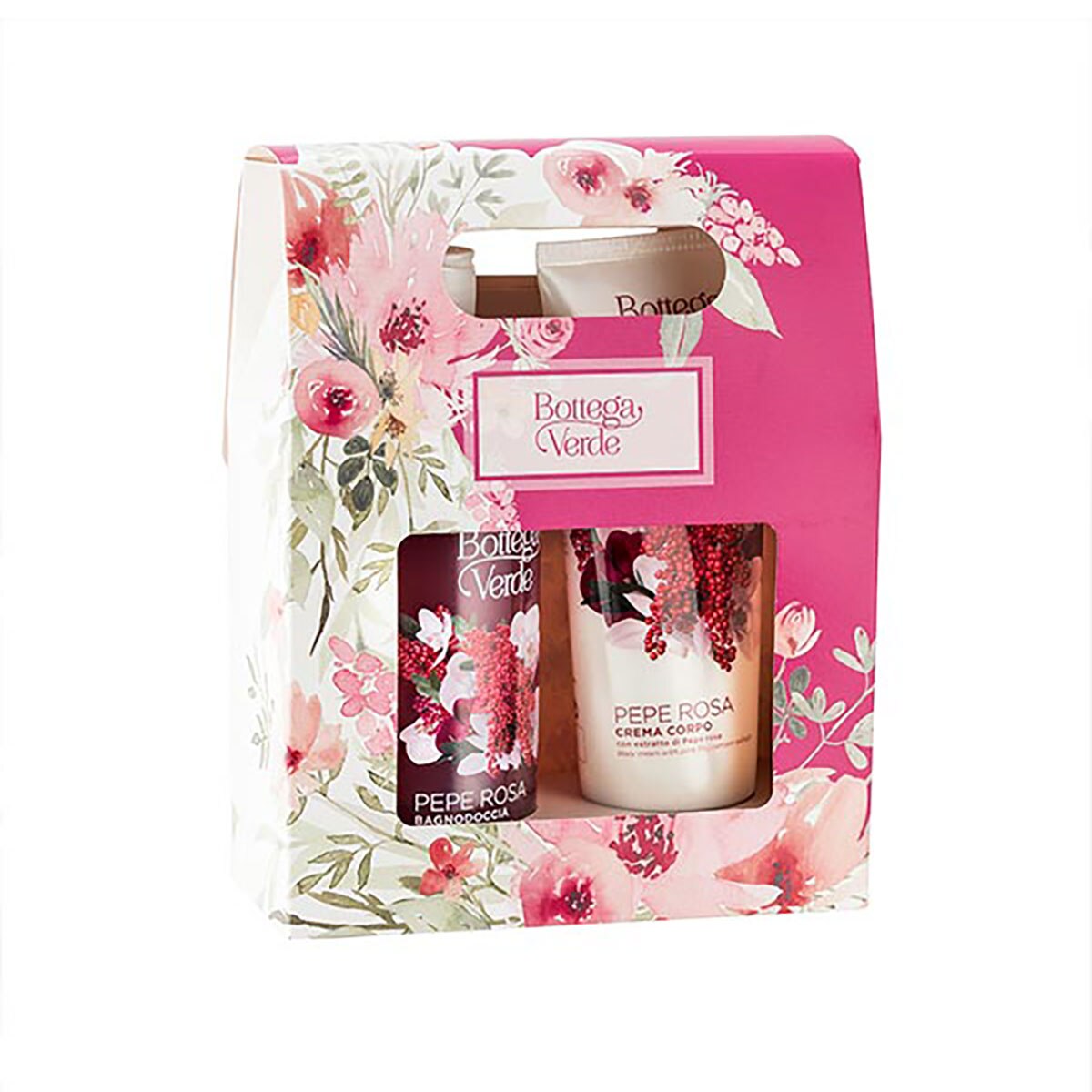 Set cadou femei, cu arome de piper roz - Pepe Rosa, 200 ML, 400 ML, Bottega Verde