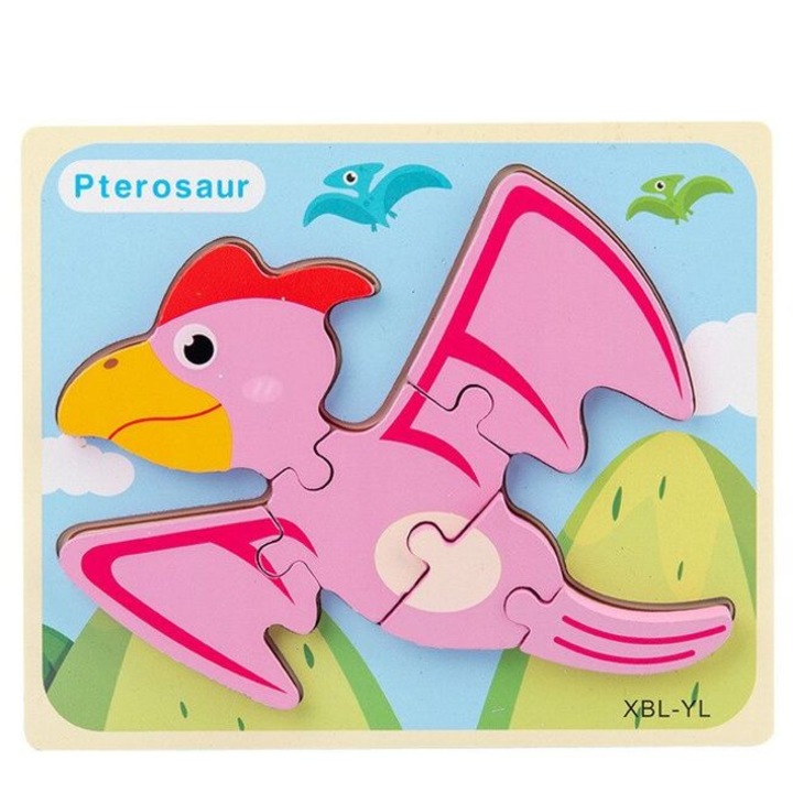 Puzzle din lemn dinozaur Pterosaur 6 piese mari