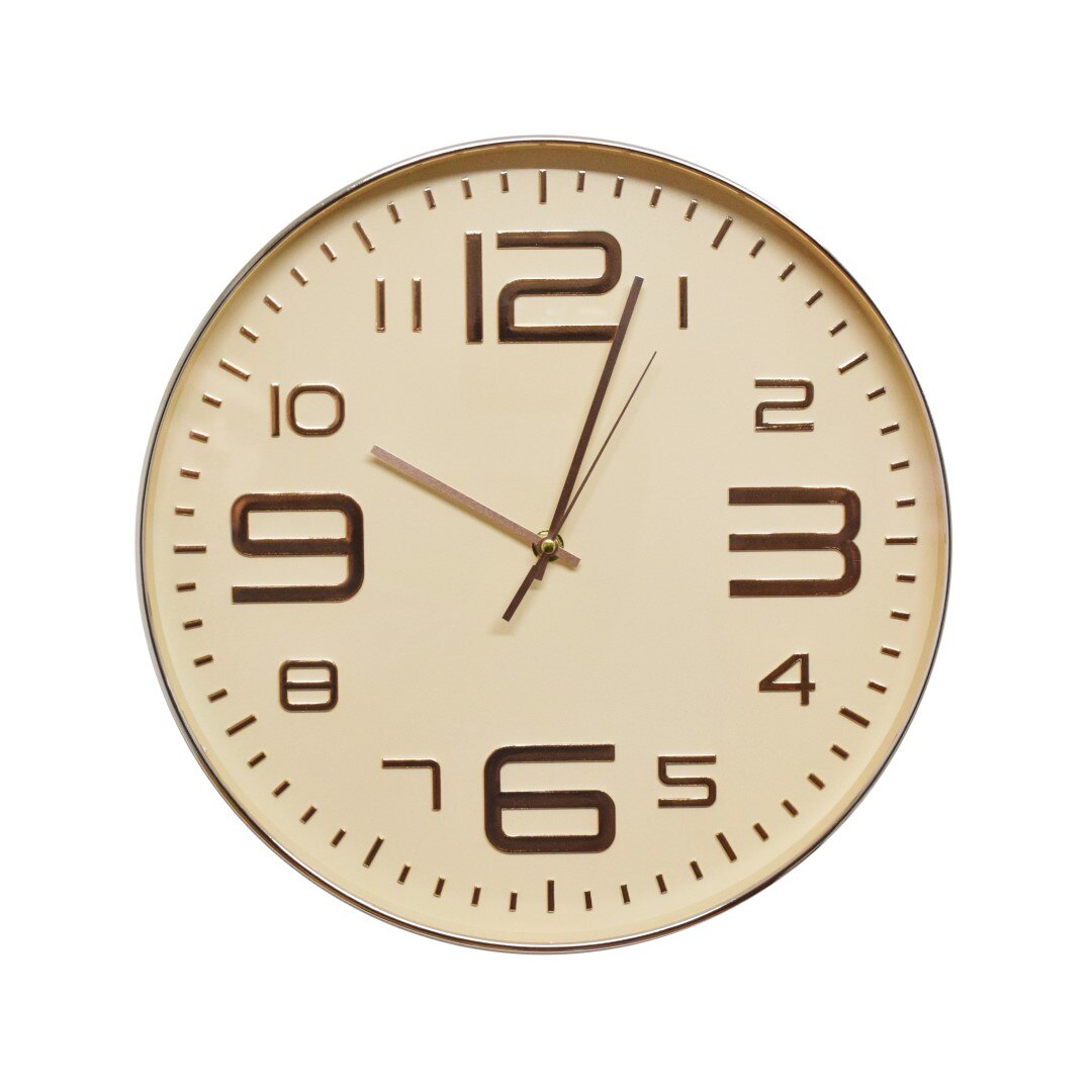 Ceas de perete 35 x 4.5 cm, mecanism silentios, D3337 culoare Bej