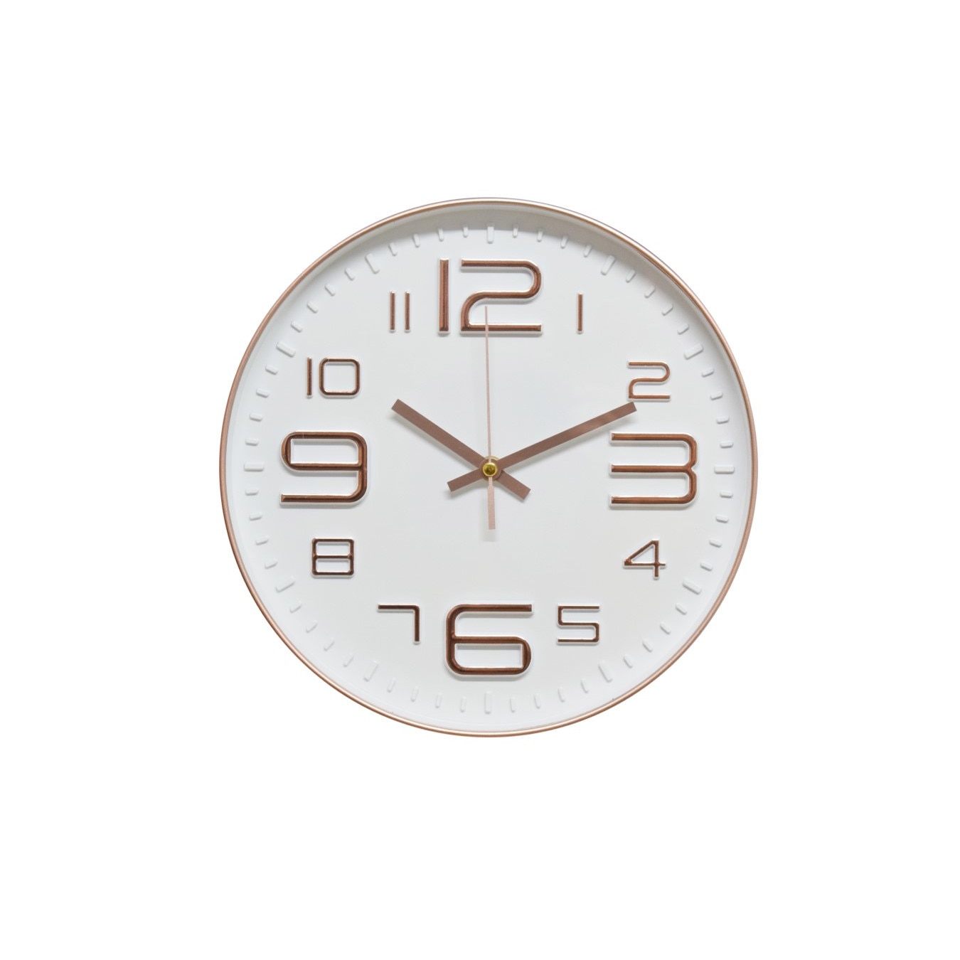 Ceas de perete 30 x 4.1 cm, mecanism silentios, D3338 culoare Rosegold / Alb