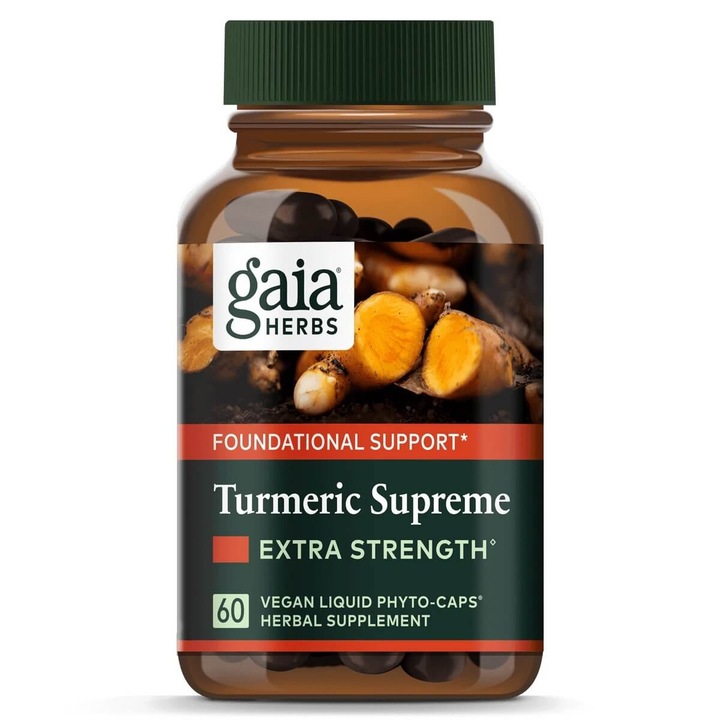 Supliment alimentar Gaia Herbs Turmeric Supreme Extra Strength, 60 Capsule