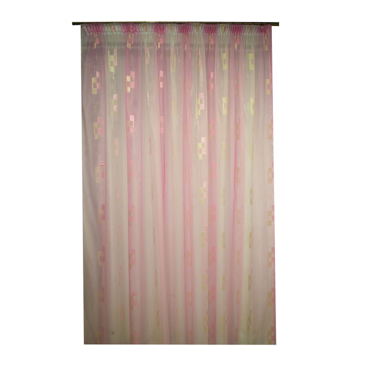 Perdea Velaria voal roz cu auriu, 325x250 cm
