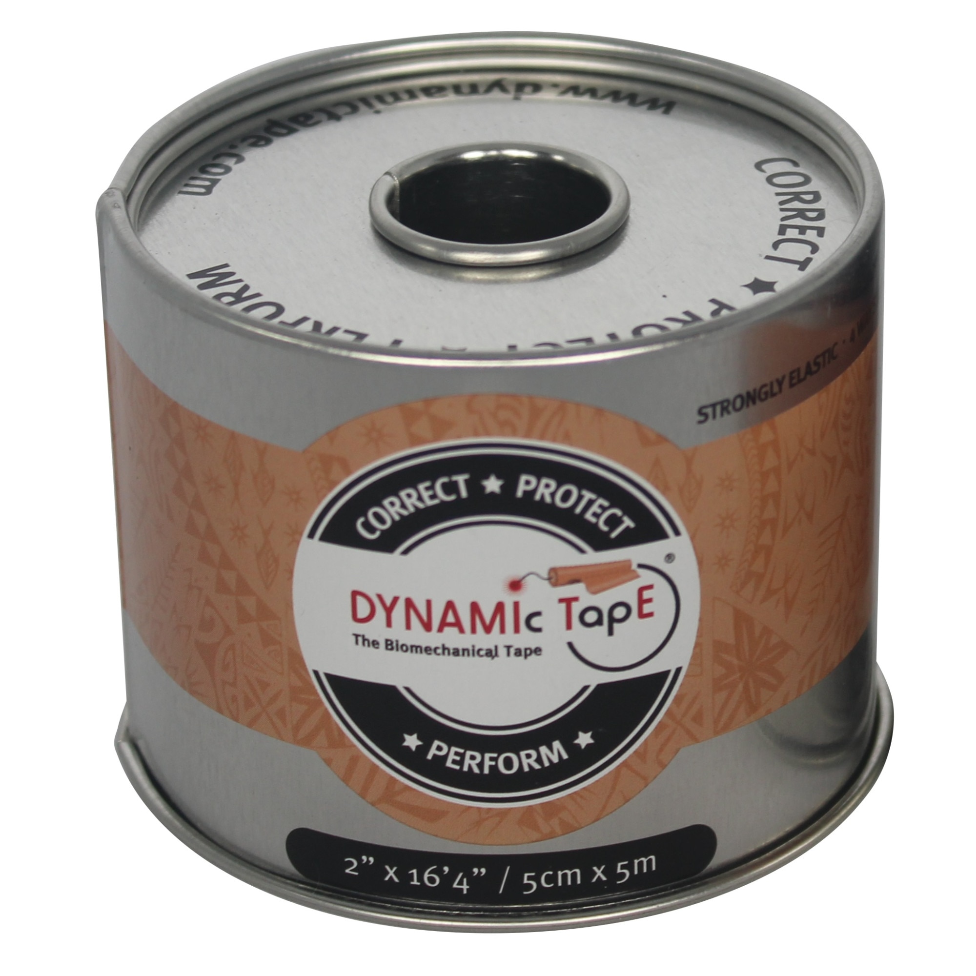 Banda biomecanica, Dynamic Tape, beige cu tatuaj beige, 5cm x 5m