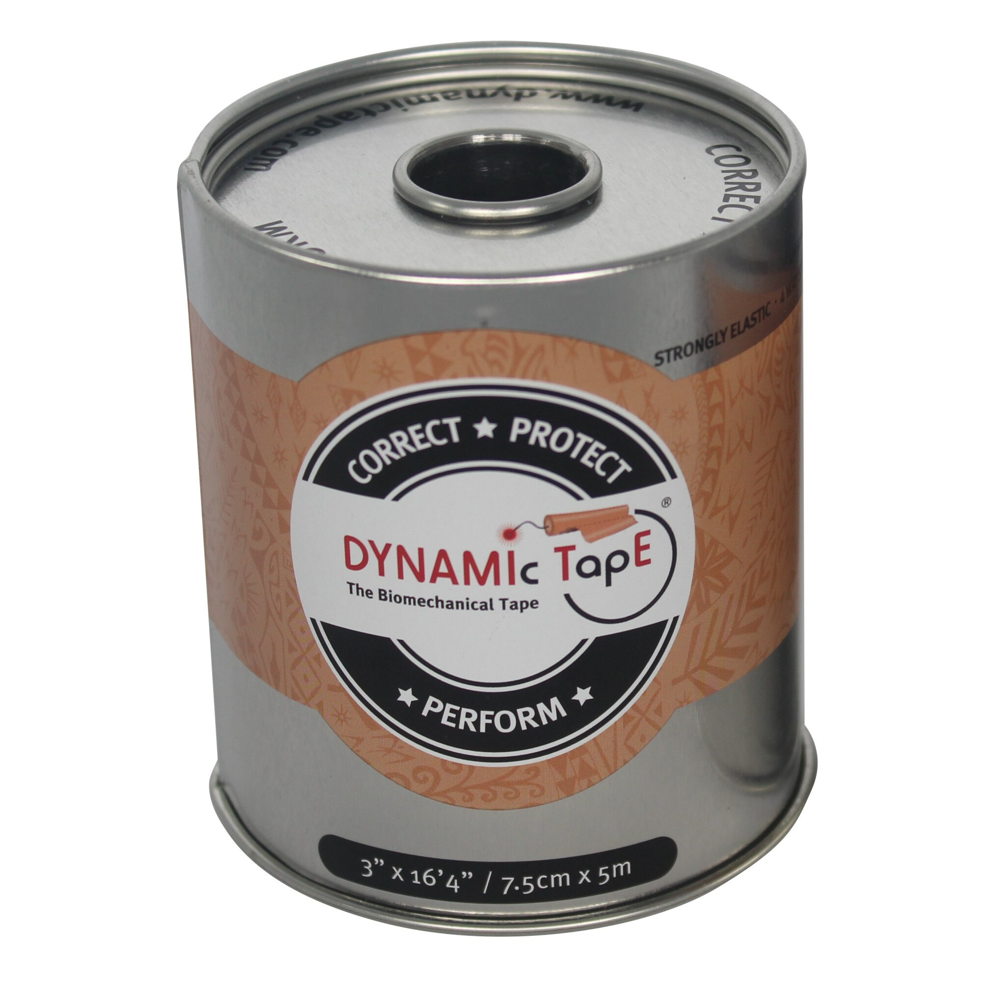Banda biomecanica, Dynamic Tape, beige cu tatuaj beige, 7.5cm x 5m