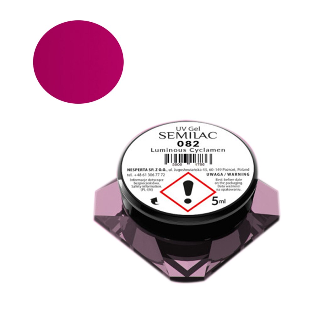Gel UV color pentru unghii Semilac, 5 g, Luminous Cyclamen 082