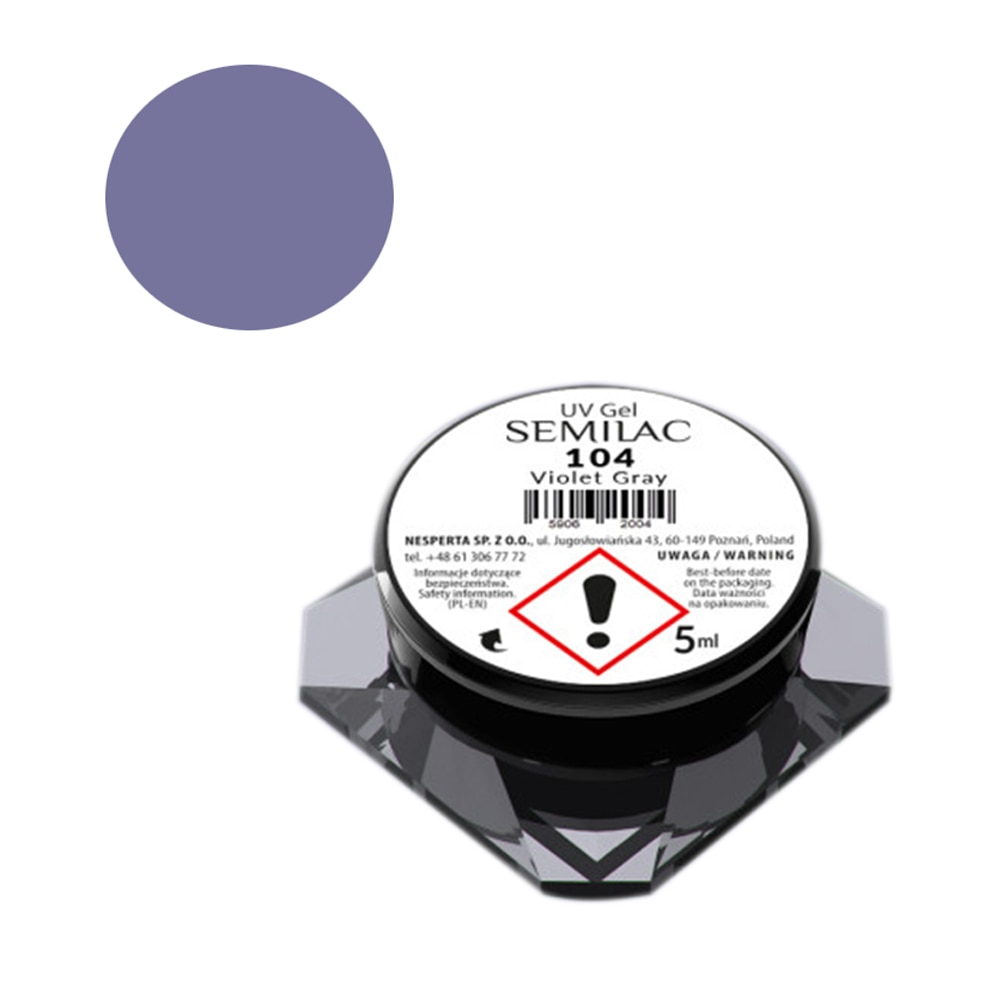 Gel UV color pentru unghii Semilac, 5 g, Violet Grey 104