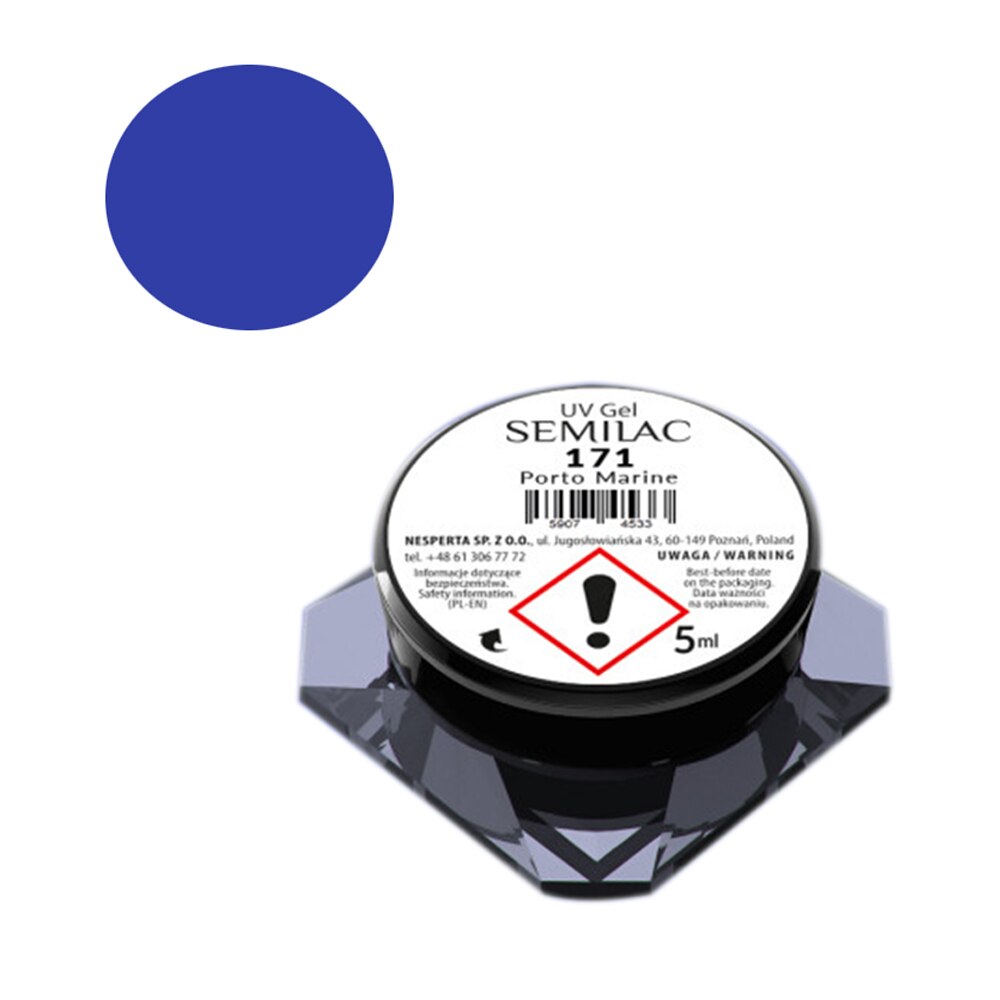 Gel UV color pentru unghii Semilac, 5 g, Porto Marine 171
