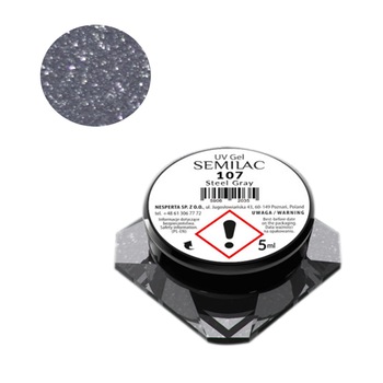 Gel UV color pentru unghii Semilac, 5 g, Steel Gray 107 Gel UV color pentru unghii Semilac, 5 g, Steel Gray 107
