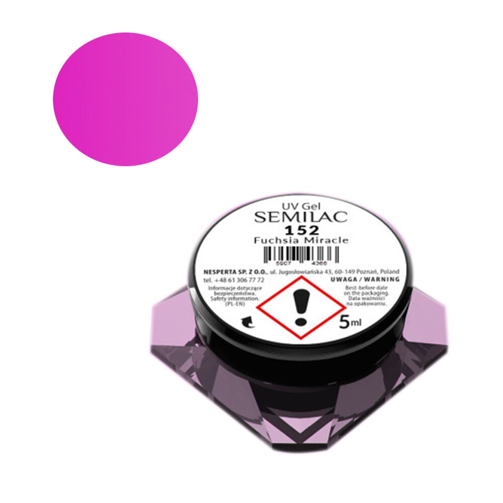 Gel UV color pentru unghii Semilac, 5 g, Fuchsia Miracle 152