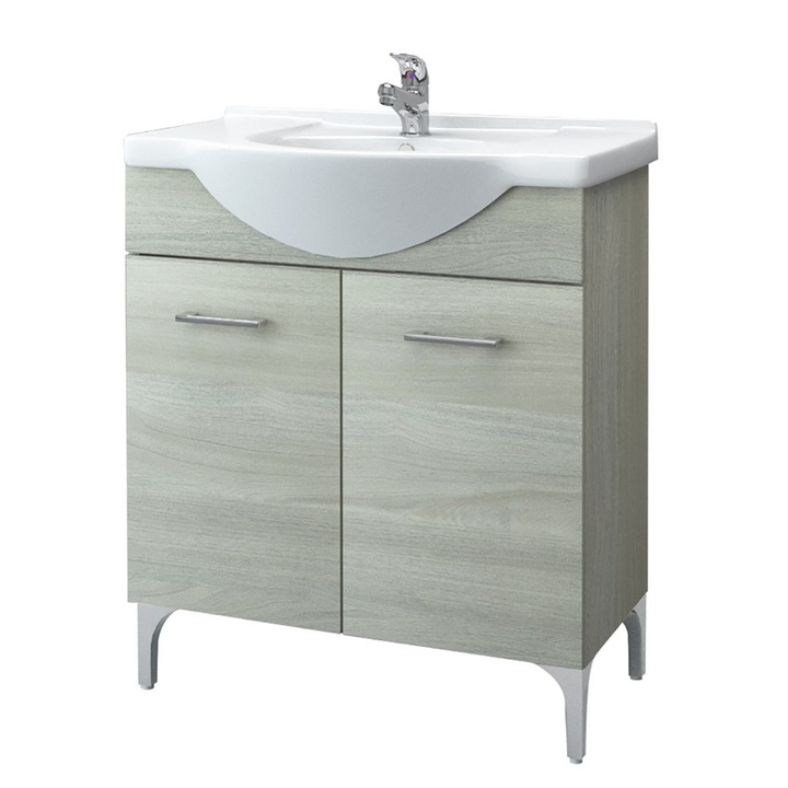 Set mobilier baie baza si lavoar Savini Due, rovere 76 x 87 x 51.5 cm