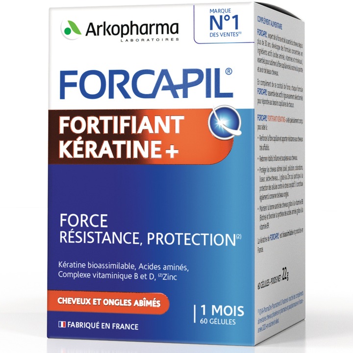 Forcapil Укрепващ кератин +, 60 растителни капсули