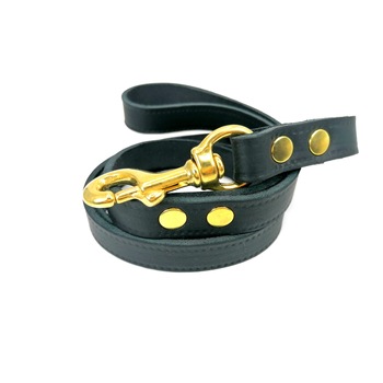 Lesa din piele naturala soft negru 20 mm x 1.3 m , accesorii gold Lesa din piele naturala soft negru 20 mm x 1.3 m , accesorii gold