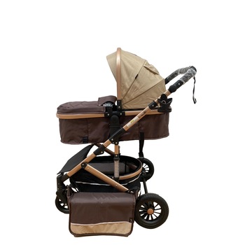 Carucior compact 2 in 1 reversibil, transformabil din landou in parte sport, Bej, Unitoys Carucior compact 2 in 1 reversibil, transformabil din landou in parte sport, Bej, Unitoys