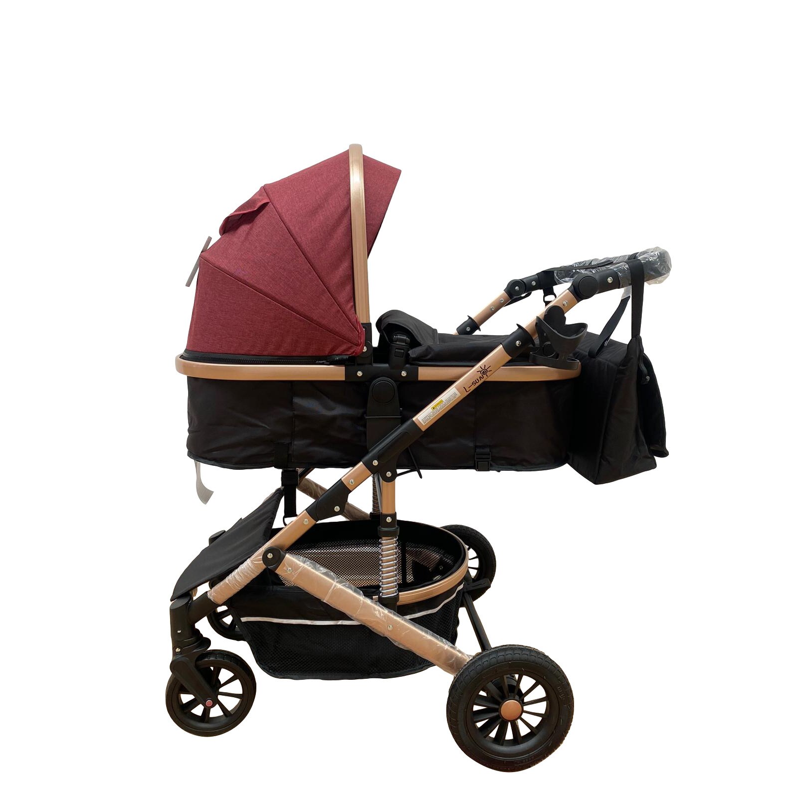 Carucior compact 2 in 1 reversibil, transformabil din landou in parte sport, Rosu, Unitoys