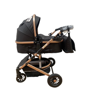 Carucior compact 2 in 1 reversibil, transformabil din landou in parte sport, Negru, Unitoys Carucior compact 2 in 1 reversibil, transformabil din landou in parte sport, Negru, Unitoys