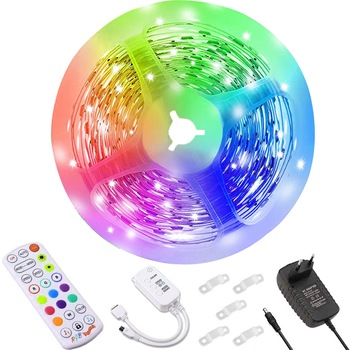 Kit Banda LED RGB,YWX,5 Metri,3 controlul metoda,Sincroniza Muzica,cu Controlul telefonului Bluetooth,IP65 rezistent la apa,Telecomanda 24 butoane,Multicolor Kit Banda LED RGB,YWX,5 Metri,3 controlul metoda,Sincroniza Muzica,cu Controlul telefonului Bluetooth,IP65 rezistent la apa,Telecomanda 24 butoane,Multicolor