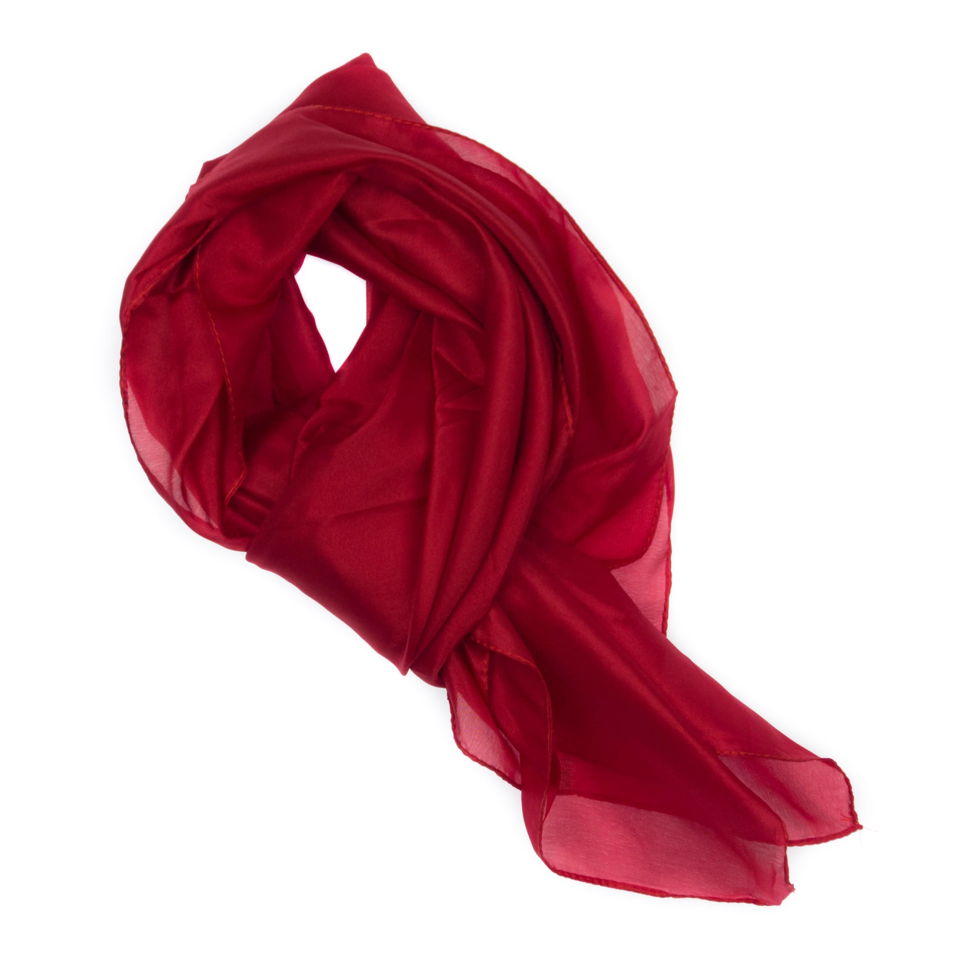 Esarfa, Batic, de dama, Buticcochet, Rosu inchis din 100% matase, 90x90 cm - ES628
