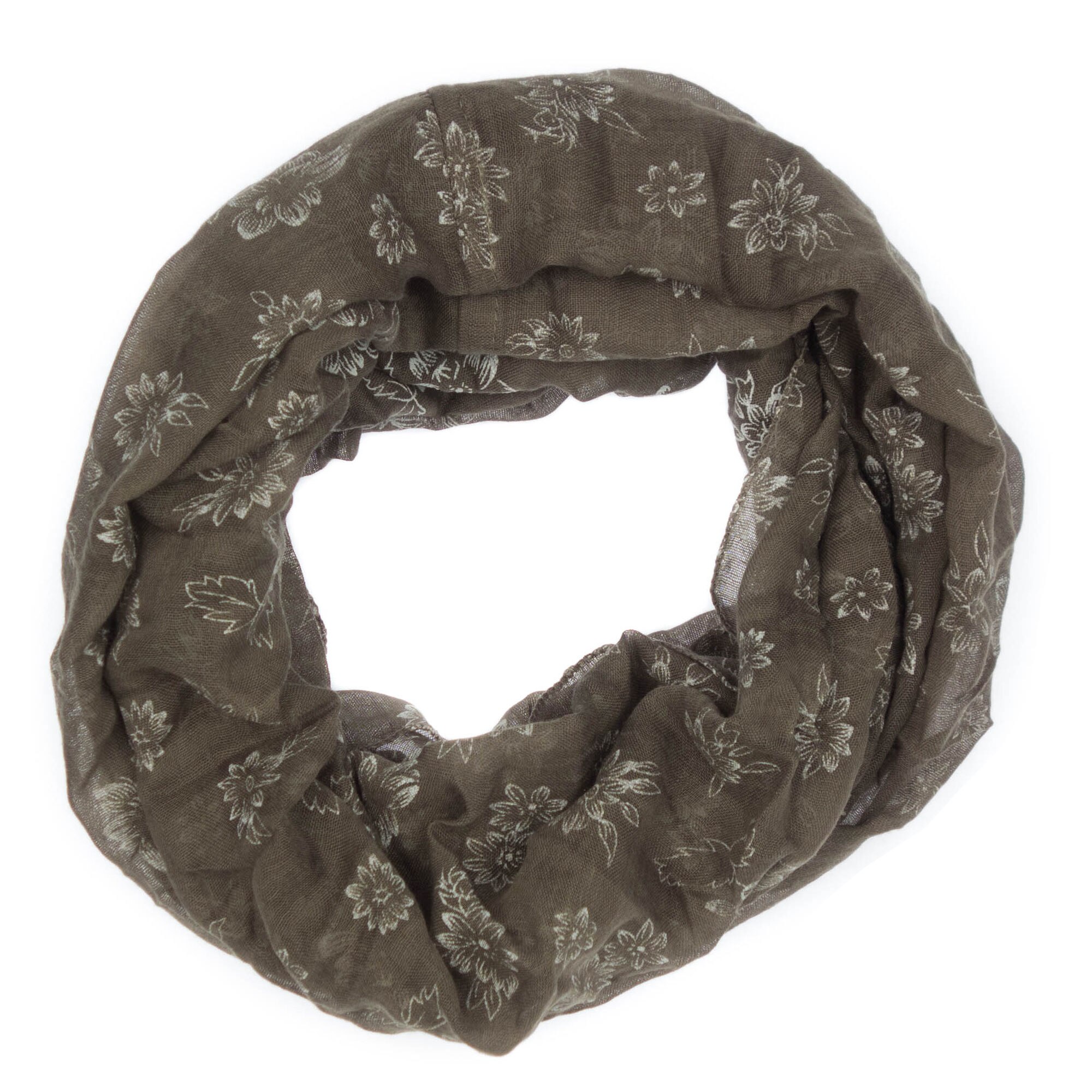 Esarfa circulara, de dama, Maro cu flori, 48 x 160 cm - ES581