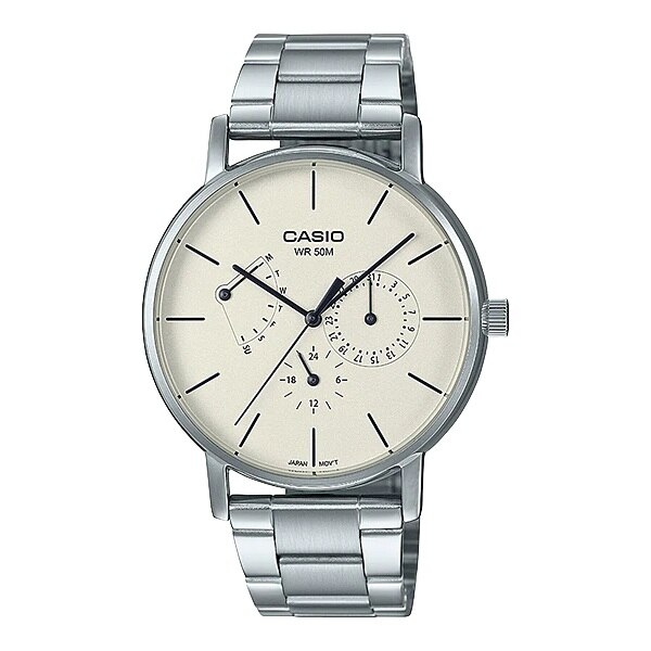 Ceas Casio MTP-E320D-9EV, inox, Multifunction, carcasa 40mm