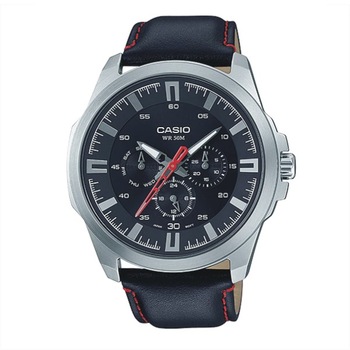 Ceas Casio MTP-SW310L-1AVDF, Multifunction, carcasa inox, 48mm, curea neagra piele Ceas Casio MTP-SW310L-1AVDF, Multifunction, carcasa inox, 48mm, curea neagra piele