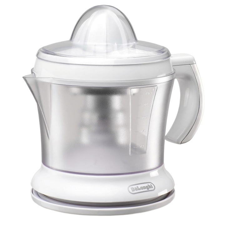 DeLonghi KS500 gyümölcscentrifuga, 30 W, 1 l, Két préselőkúp, Fehér