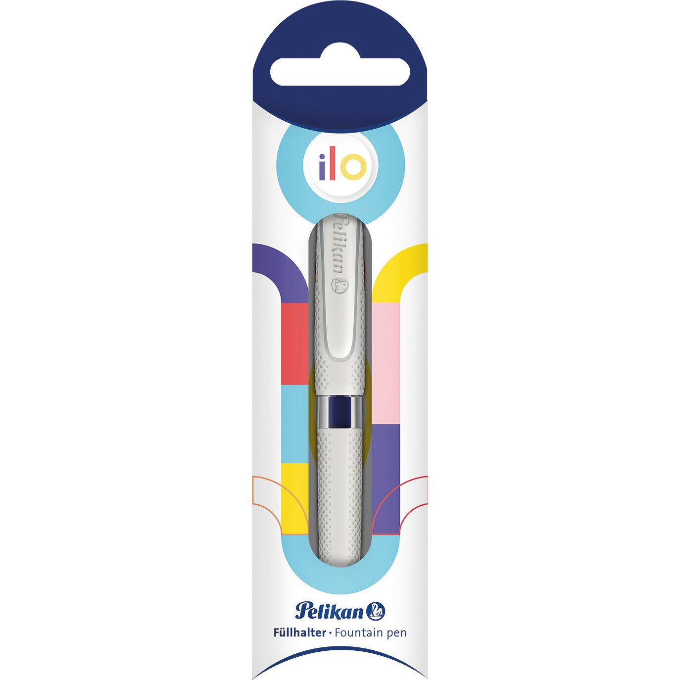 Stilou Pelikan ilo, penita tip M, blister, culoare alb