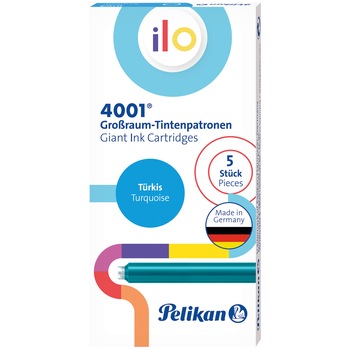 Set 5 Patroane cerneala Pelikan, ilo, dimensiune mare, culoare turcoaz Set 5 Patroane cerneala Pelikan, ilo, dimensiune mare, culoare turcoaz
