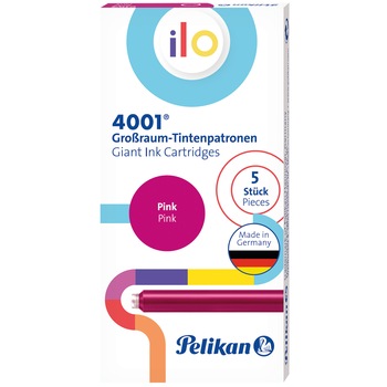 Set 5 Patroane cerneala Pelikan, ilo, dimensiune mare, culoare roz Set 5 Patroane cerneala Pelikan, ilo, dimensiune mare, culoare roz