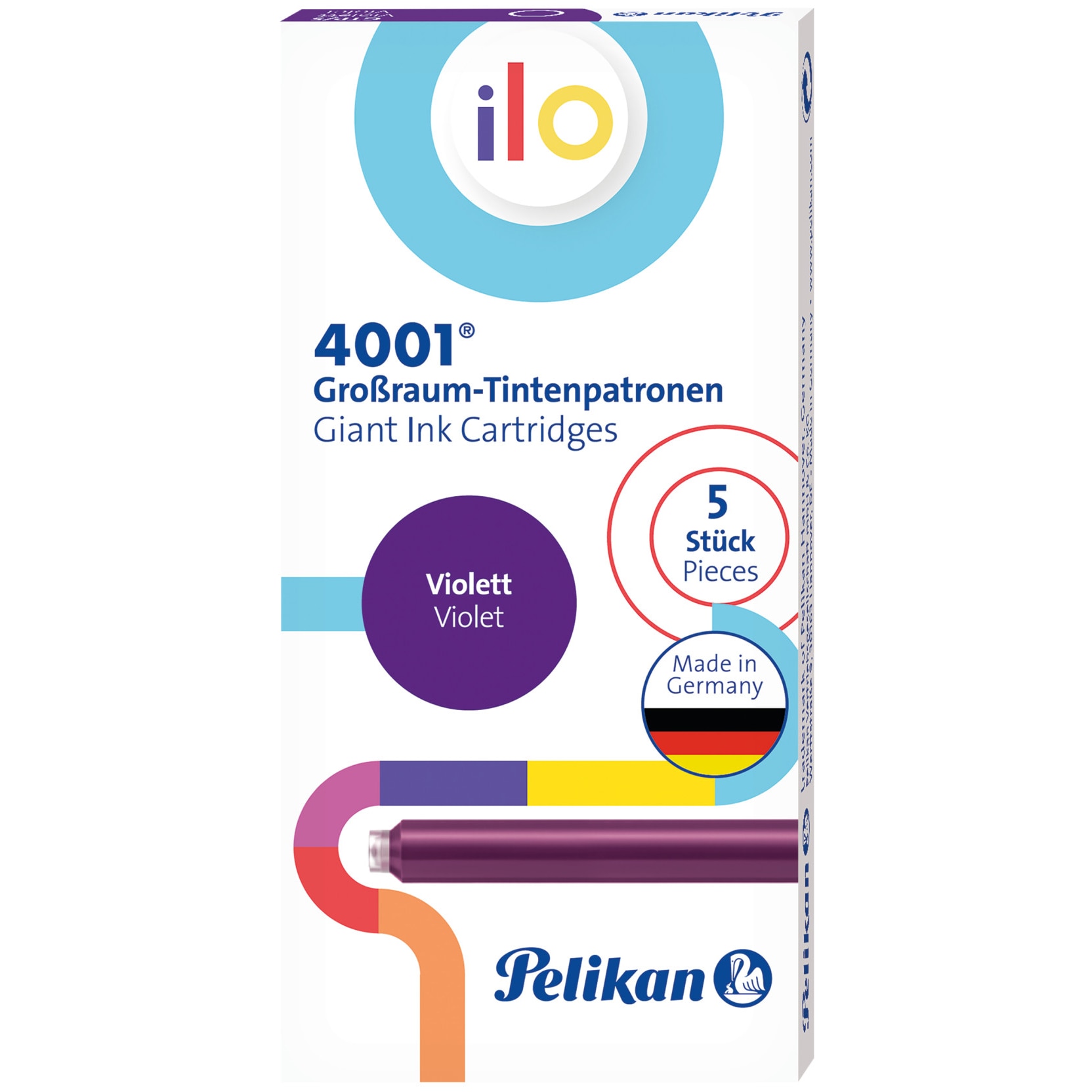 Set 5 Patroane cerneala Pelikan, ilo, dimensiune mare, culoare mov