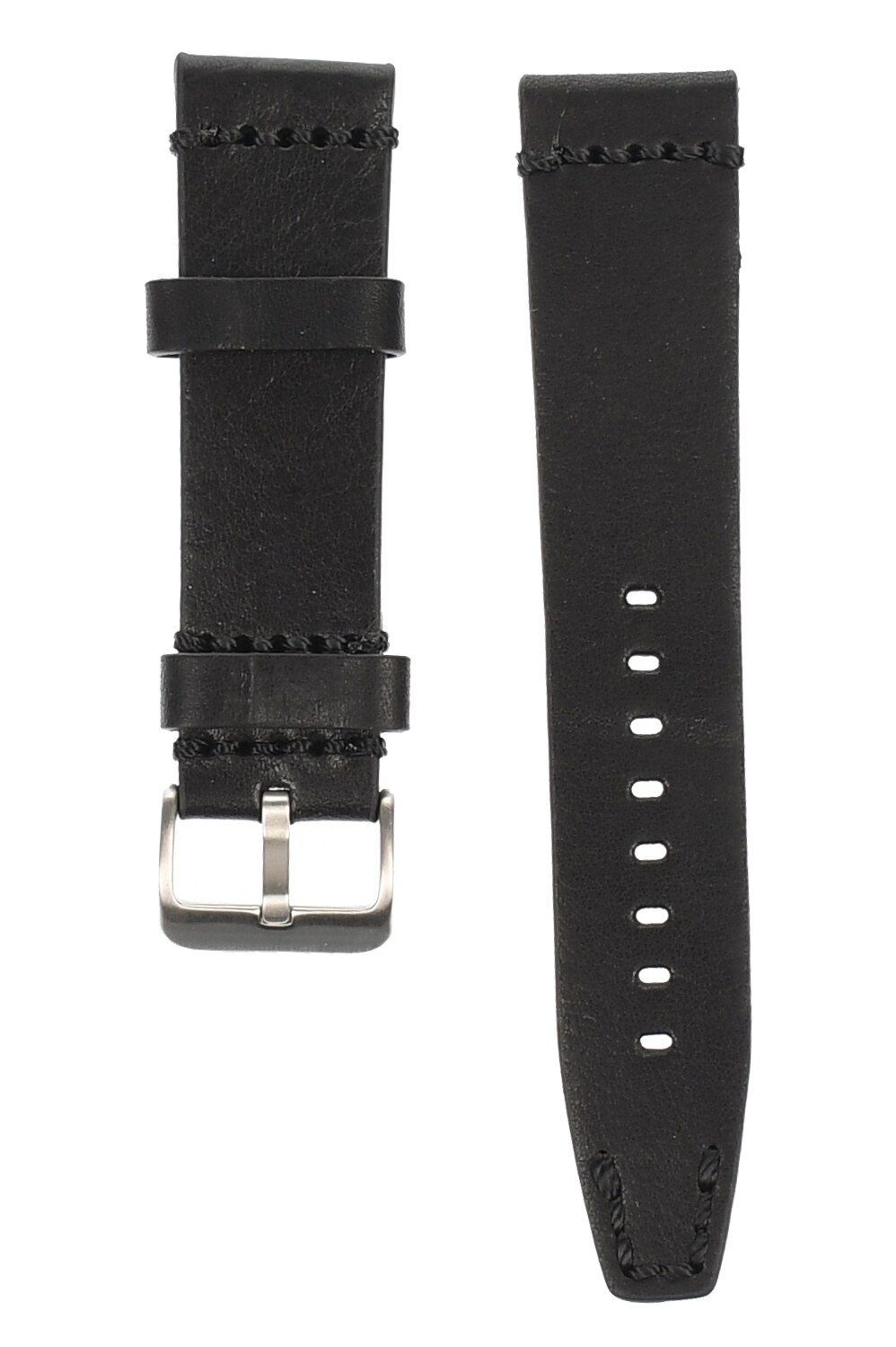 Curea de ceas din piele mata, 22 mm x 20 cm, negru - 609X22N3