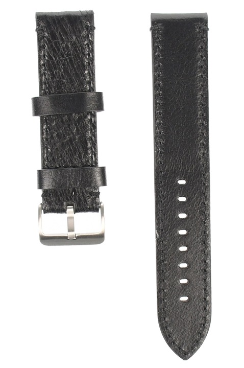 Curea de ceas din piele mata, 24 mm x 22 cm, negru - 609X24N1